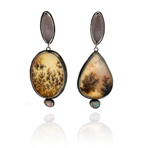 Lilac Chalcedony Drop Earrings-Earrings-Lori Francescutti-Pistachios