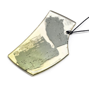 Lime Green Acrylic & Gallium Necklace-Necklaces-Yookyung Song-Pistachios
