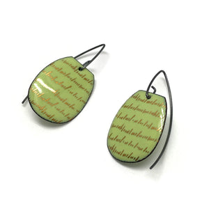 Lime Green Enamel Earrings-Earrings-Jenne Rayburn-Pistachios