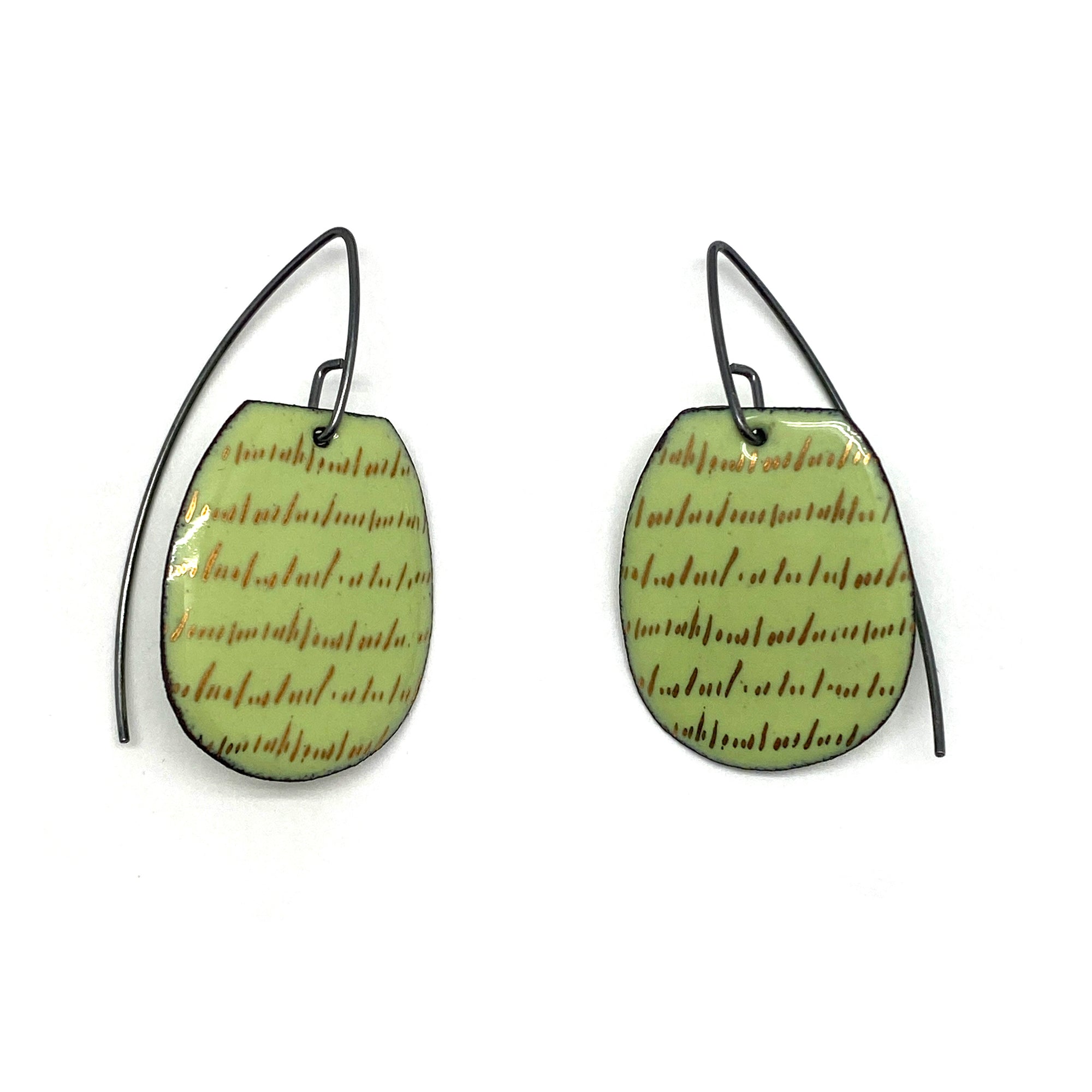 Lime Green Enamel Earrings-Earrings-Jenne Rayburn-Pistachios