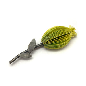 Lime Green Flower Brooch-Pins-Naoko Yoshizawa-Pistachios