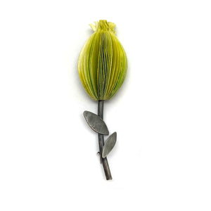 Lime Green Flower Brooch-Pins-Naoko Yoshizawa-Pistachios