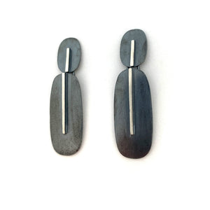 Linear Double Oval Earrings-Earrings-Heather Guidero-Pistachios