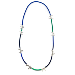 Long Blue and Green Necklace-Necklaces-Gilly Langton-Pistachios
