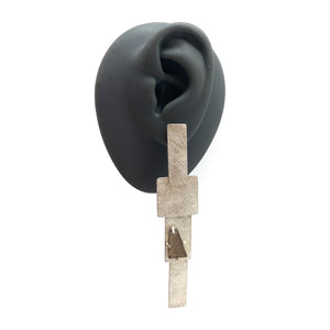Long Carved Tab Link Earrings - Smoky Quartz-Earrings-Heather Guidero-Pistachios