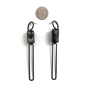 Long Cylinder Steel Earrings-Earrings-Sandra Salaices-Pistachios