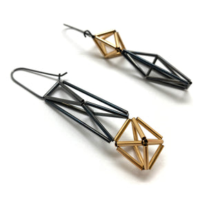 Long Geometric Earrings-Earrings-Emilie Pritchard-Pistachios