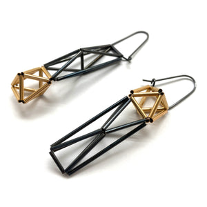 Long Geometric Earrings-Earrings-Emilie Pritchard-Pistachios