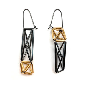 Long Geometric Earrings-Earrings-Emilie Pritchard-Pistachios