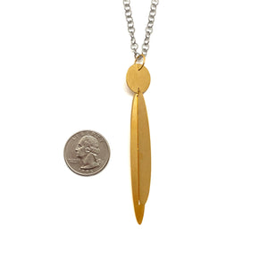Long Gold Geometric Pendant Necklace-Necklaces-Arek Wolski-Pistachios