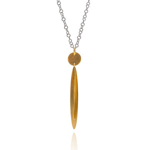 Long Gold Geometric Pendant Necklace-Necklaces-Arek Wolski-Pistachios