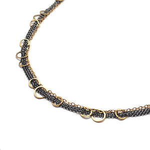 Long Mixed Metal Chain Necklace-Necklaces-Austin Titus-Pistachios