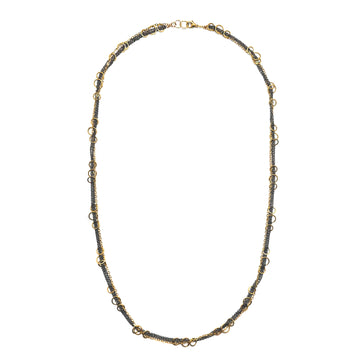 Long Mixed Metal Chain Necklace