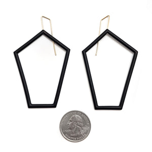 Long Pentagon Earrings - Pistachios