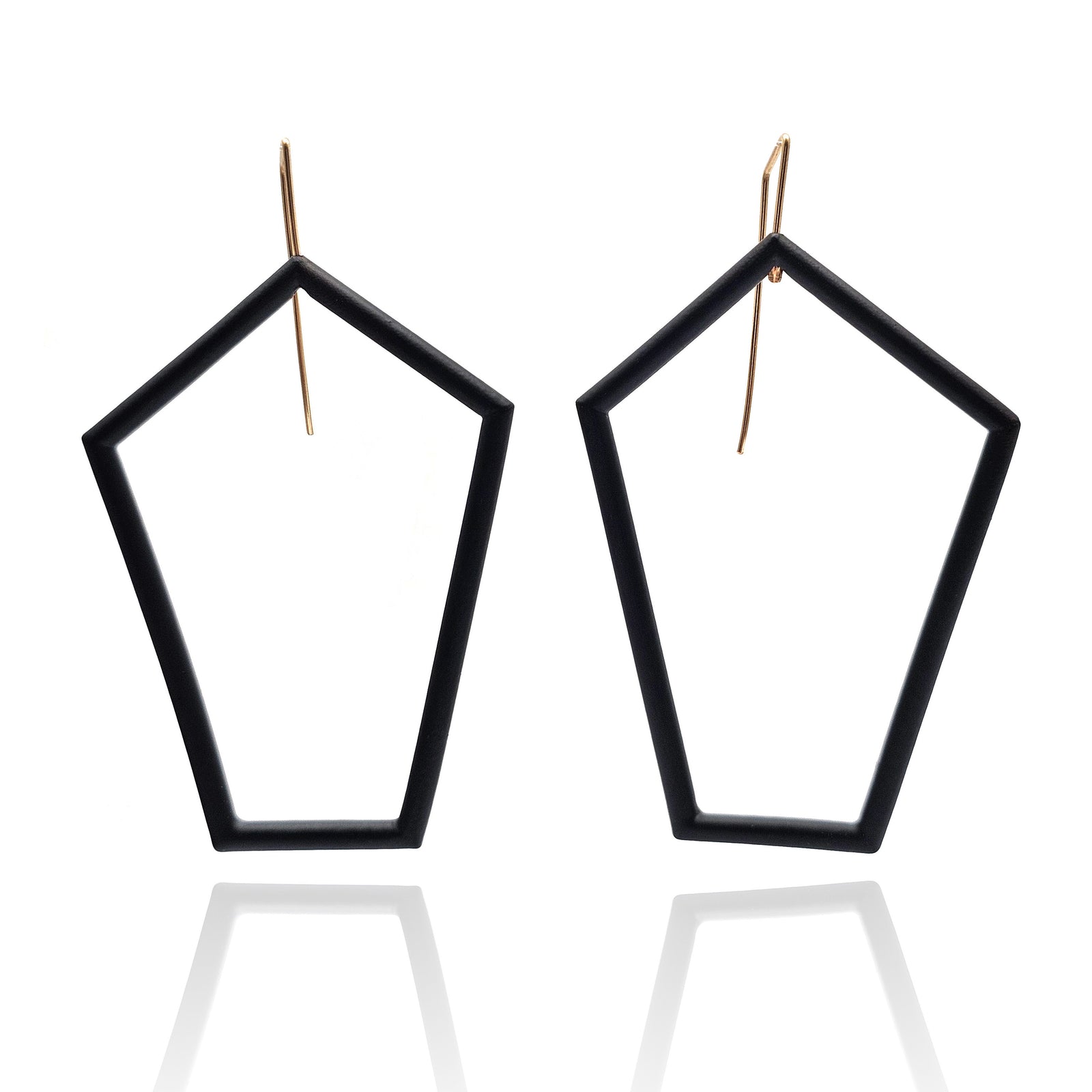 Long Pentagon Earrings - Pistachios