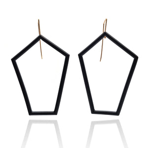 Long Pentagon Earrings - Pistachios