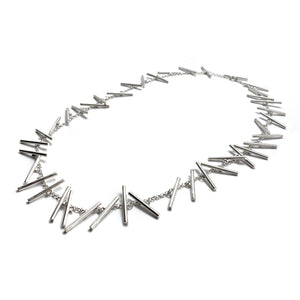 Long Silver Bar Necklace-Necklaces-Elisa Bongfeldt-Pistachios