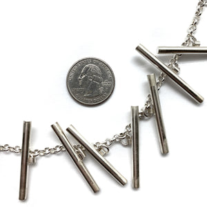 Long Silver Bar Necklace-Necklaces-Elisa Bongfeldt-Pistachios