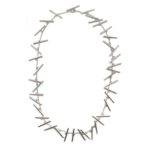 Long Silver Bar Necklace-Necklaces-Elisa Bongfeldt-Pistachios