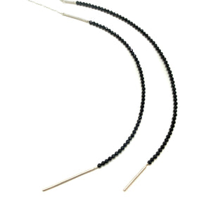 Long Spinel Silver Drape Necklace-Necklaces-Veronika Majewska-Pistachios
