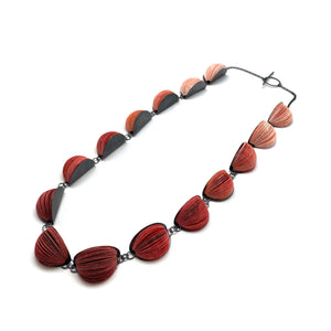 Longer Red Japanese Paper Necklace-Necklaces-Naoko Yoshizawa-Pistachios