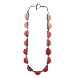 Longer Red Japanese Paper Necklace-Necklaces-Naoko Yoshizawa-Pistachios