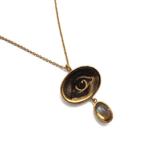 Lover's Eye Droplet Necklace-Necklaces-Anna Bankuti-Pistachios