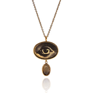 Lover's Eye Droplet Necklace-Necklaces-Anna Bankuti-Pistachios