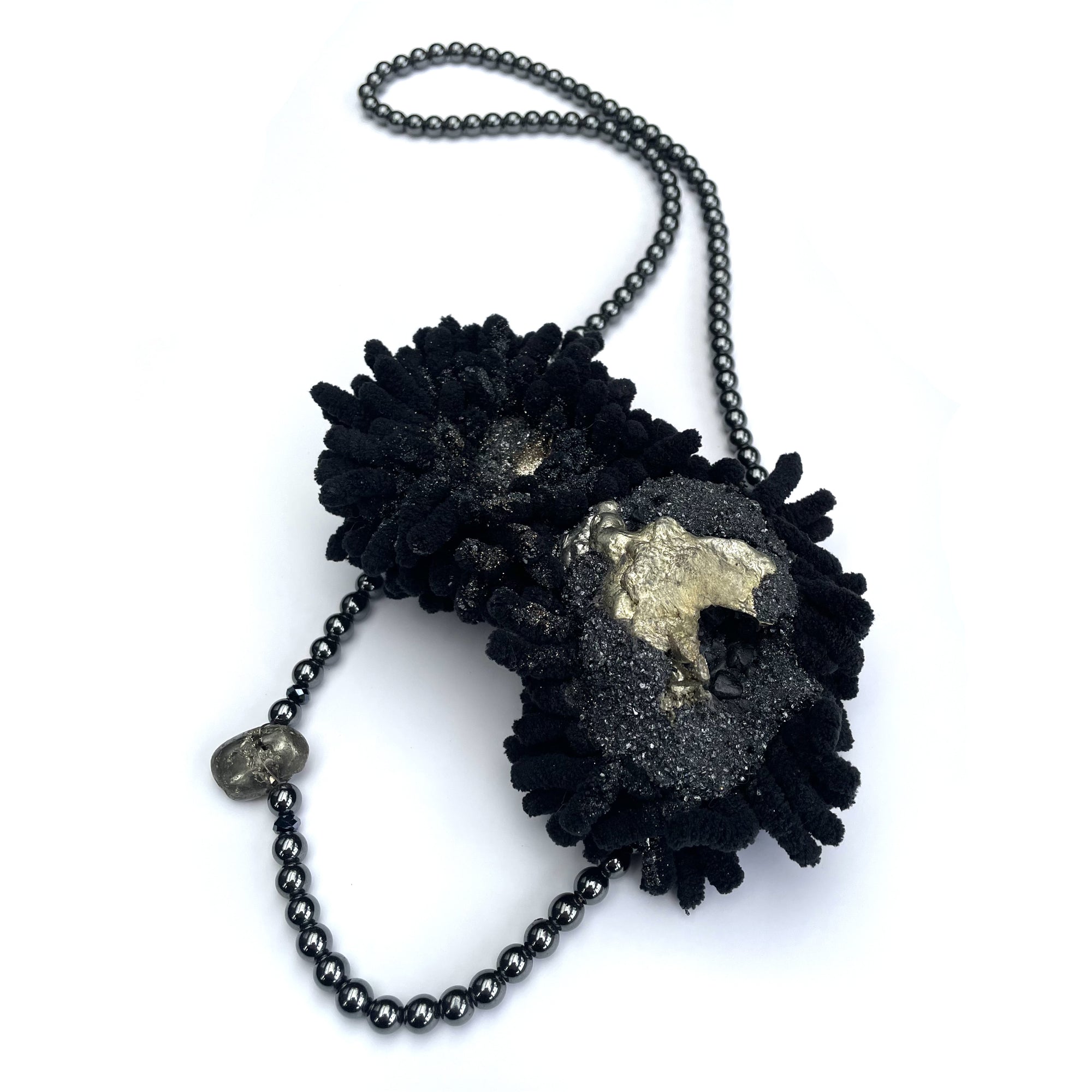 Lynne Speake - Hematite Gold Necklace-Necklaces-Precious Collective-Pistachios