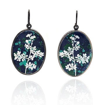 Malachite Floral Earrings
