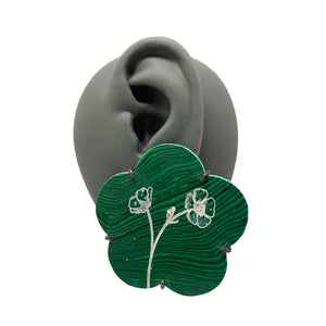 Malachite Flower Earrings-Earrings-Kelly Jean Conroy-Pistachios
