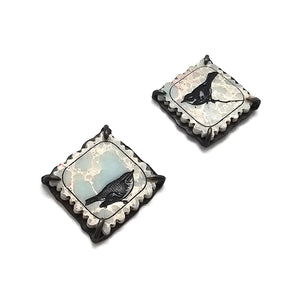 Marble Bird Earrings-Earrings-Kelly Jean Conroy-Pistachios