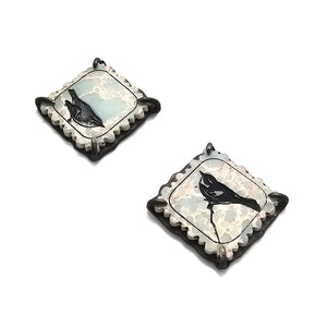 Marble Bird Earrings-Earrings-Kelly Jean Conroy-Pistachios