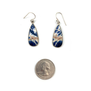 Marbled Sodalite Hook Earrings-Earrings-Susanne Kern-Pistachios
