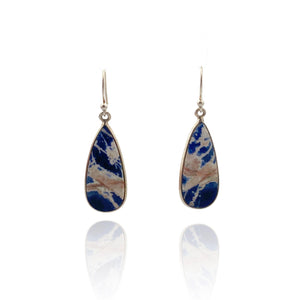 Marbled Sodalite Hook Earrings-Earrings-Susanne Kern-Pistachios