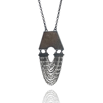 Mauve Druzy Fringe Necklace