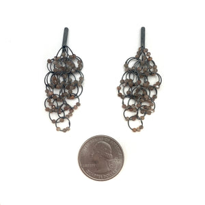 Mauve Moonstone Tangle Earrings-Earrings-Heather Guidero-Pistachios