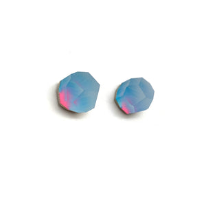 Medium Aura Blue/Pink Crystal Studs-Earrings-Fruit Bijoux-Pistachios