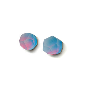 Medium Aura Blue/Pink Crystal Studs-Earrings-Fruit Bijoux-Pistachios