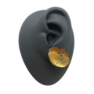 Medium Small Black and Gold Nasturtium Leaf Earrings-Earrings-Myung Urso-Pistachios