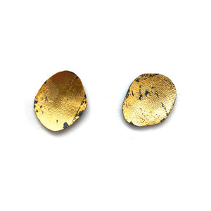 Medium Small Black and Gold Nasturtium Leaf Earrings-Earrings-Myung Urso-Pistachios