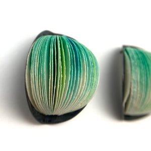 Medium Teal Flower Bud Earrings-Earrings-Naoko Yoshizawa-Pistachios
