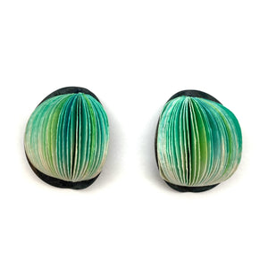 Medium Teal Flower Bud Earrings-Earrings-Naoko Yoshizawa-Pistachios