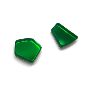 Metallic Green Acrylic Stud-Earrings-Stephanie Smith-Pistachios