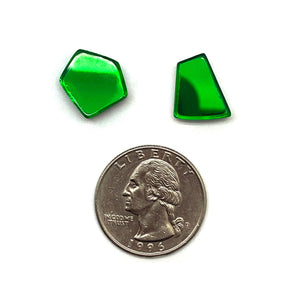 Metallic Green Acrylic Stud-Earrings-Stephanie Smith-Pistachios