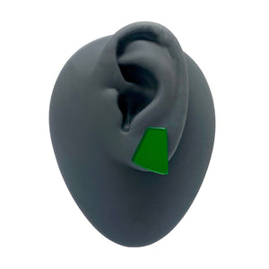 Metallic Green Acrylic Stud-Earrings-Stephanie Smith-Pistachios