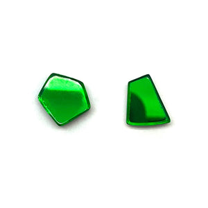 Metallic Green Acrylic Stud-Earrings-Stephanie Smith-Pistachios