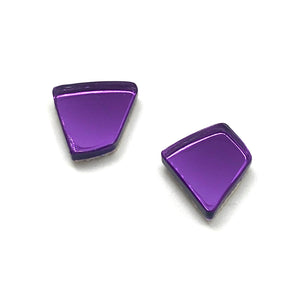 Metallic Purple Acrylic Stud-Earrings-Stephanie Smith-Pistachios