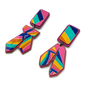 Metallic Rainbow Stud Earrings-Earrings-Stephanie Smith-Pistachios