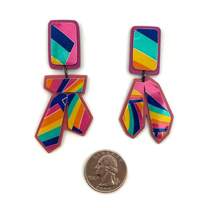 Metallic Rainbow Stud Earrings-Earrings-Stephanie Smith-Pistachios